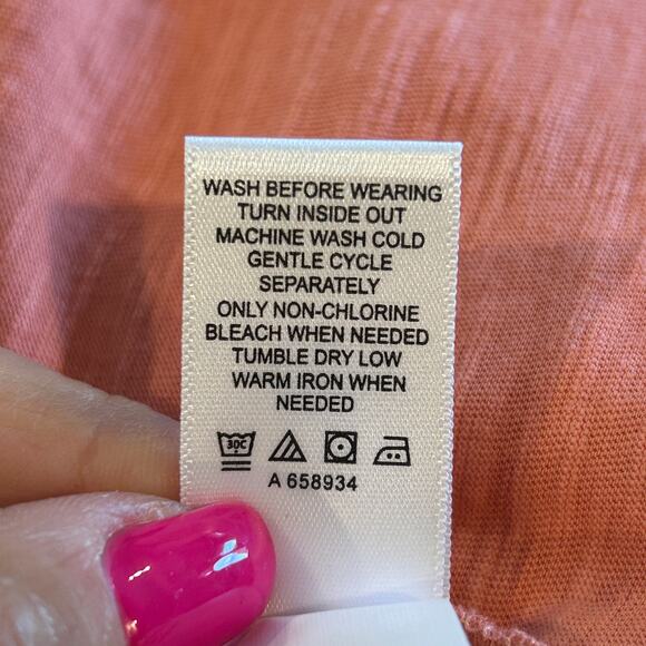 LOGO Lavish by Lori Goldstein 3/4 Sleeve Scoop Neck Lace Mix Top size Med NWT - Picture 7 of 7